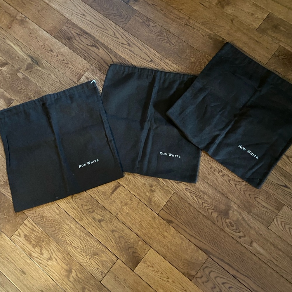 3 Brown Ron White shoe bags.